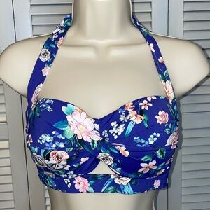 NWOT Cremieux Floral Bikini Top - Sz L